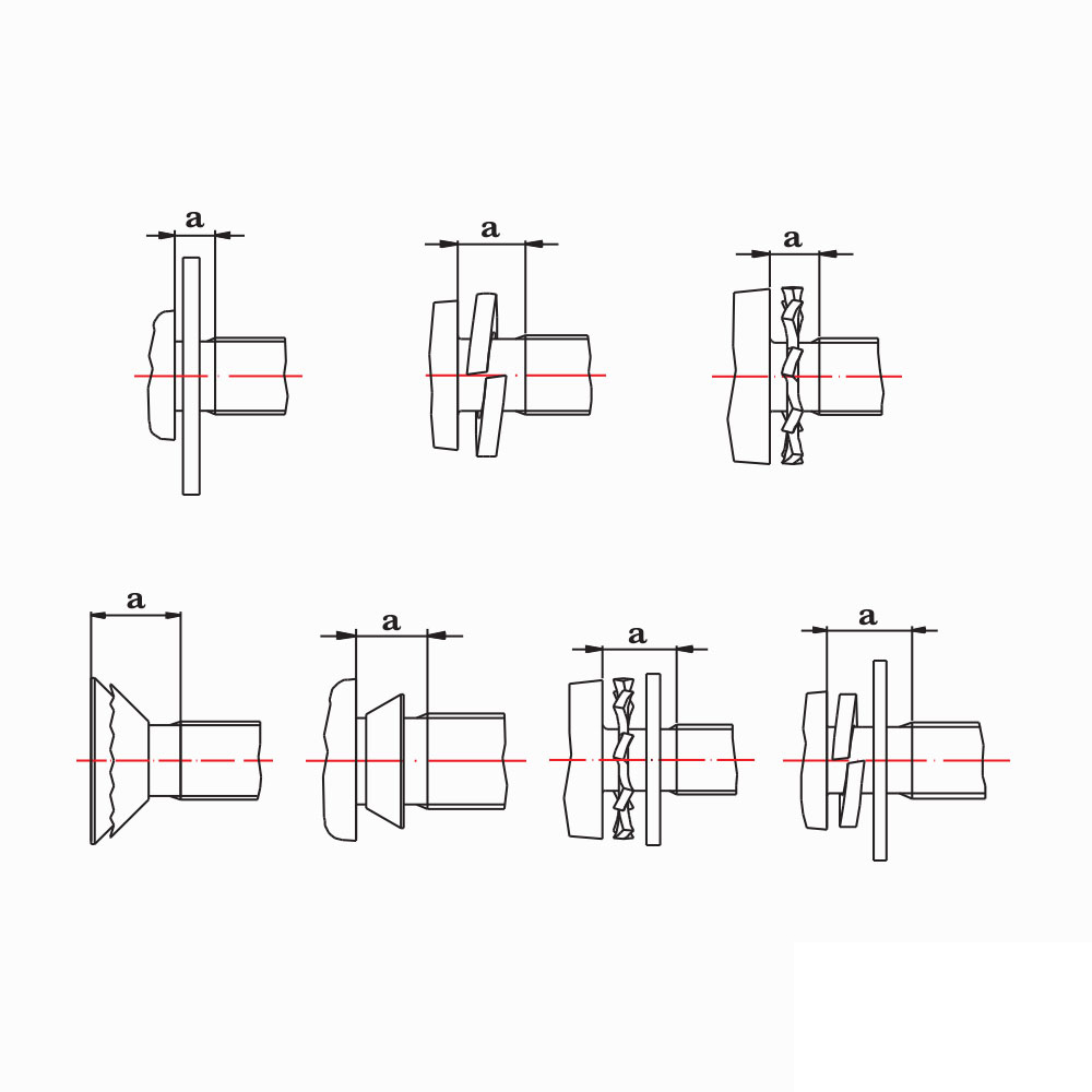 The standard of UN-thread position for Sems screws