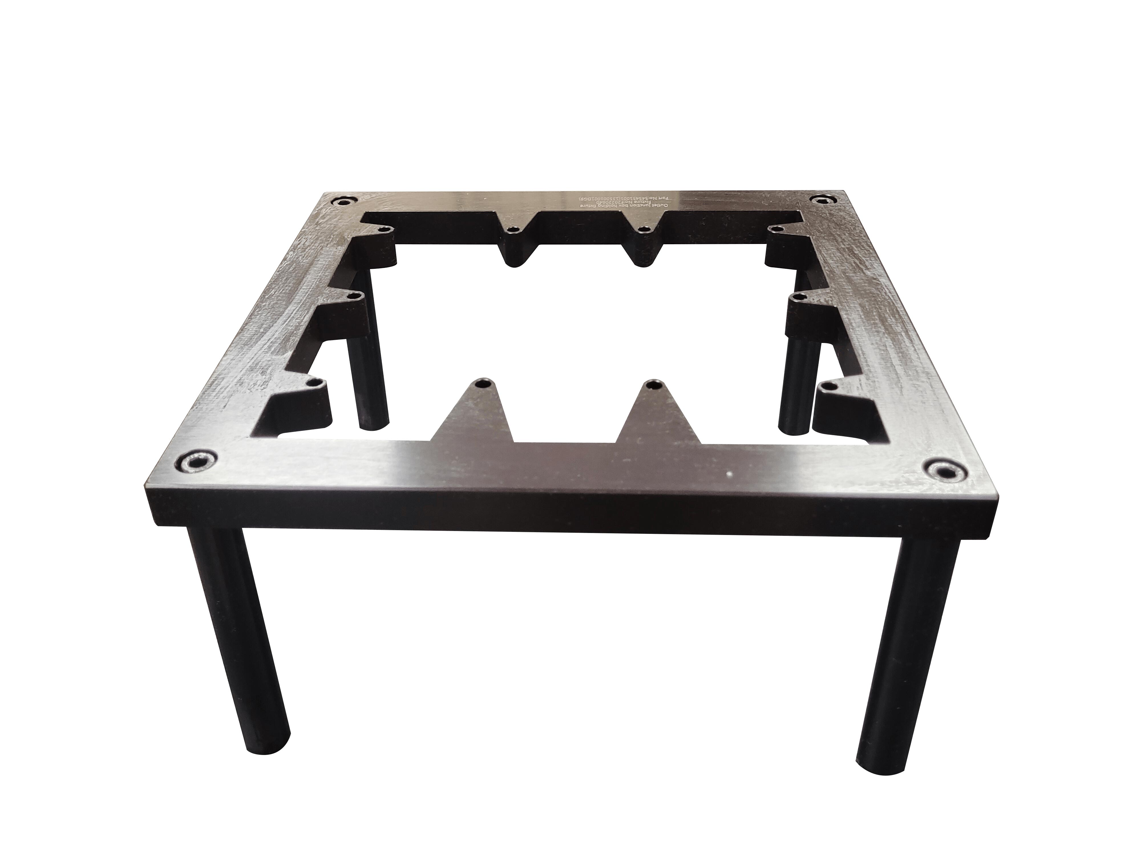 Precision testing rack for plastic casing